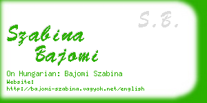 szabina bajomi business card